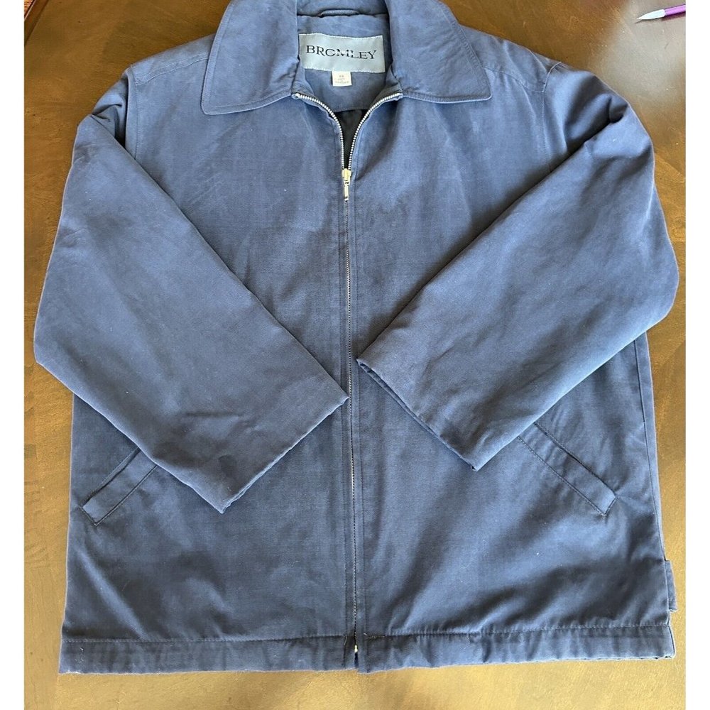 Bromley Collection Mens Navy Blue‎ Lightweight Zip Up Jacket, Size XS